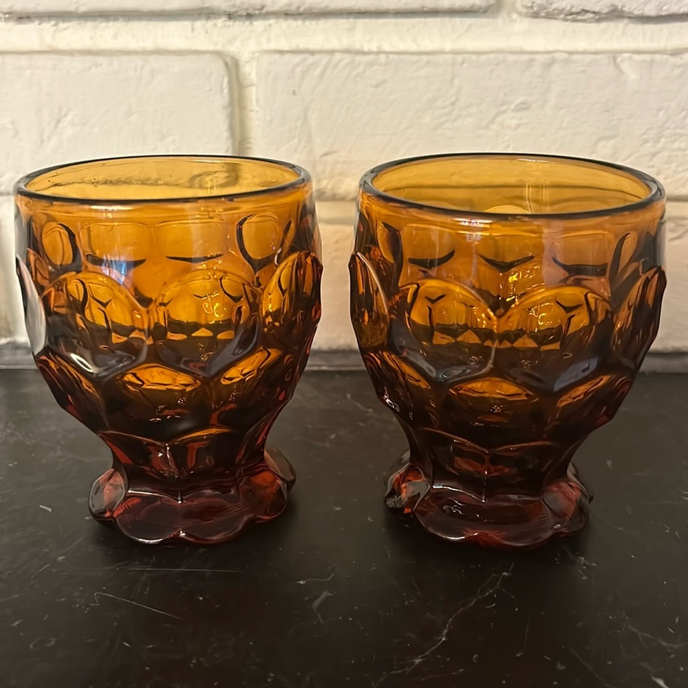 Vintage Imperial Glass - Provincial Juice Glass - Amber - Set of 2